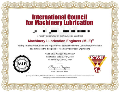 Machinery Lubrication Engineer