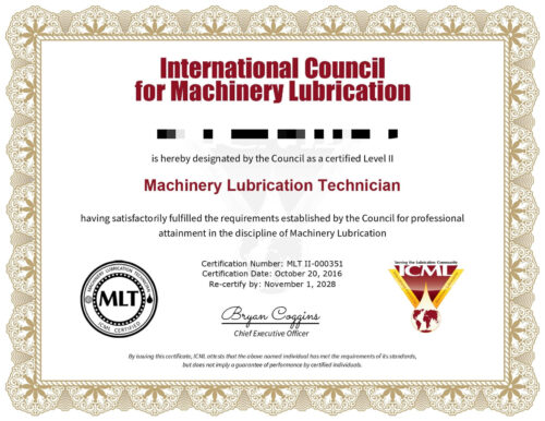 Machinery Lubrication Technician